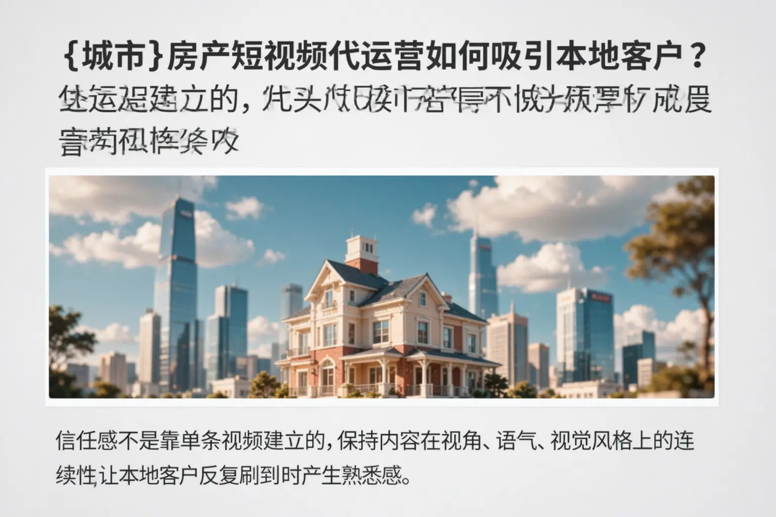 昆明房产短视频代运营如何吸引本地客户？