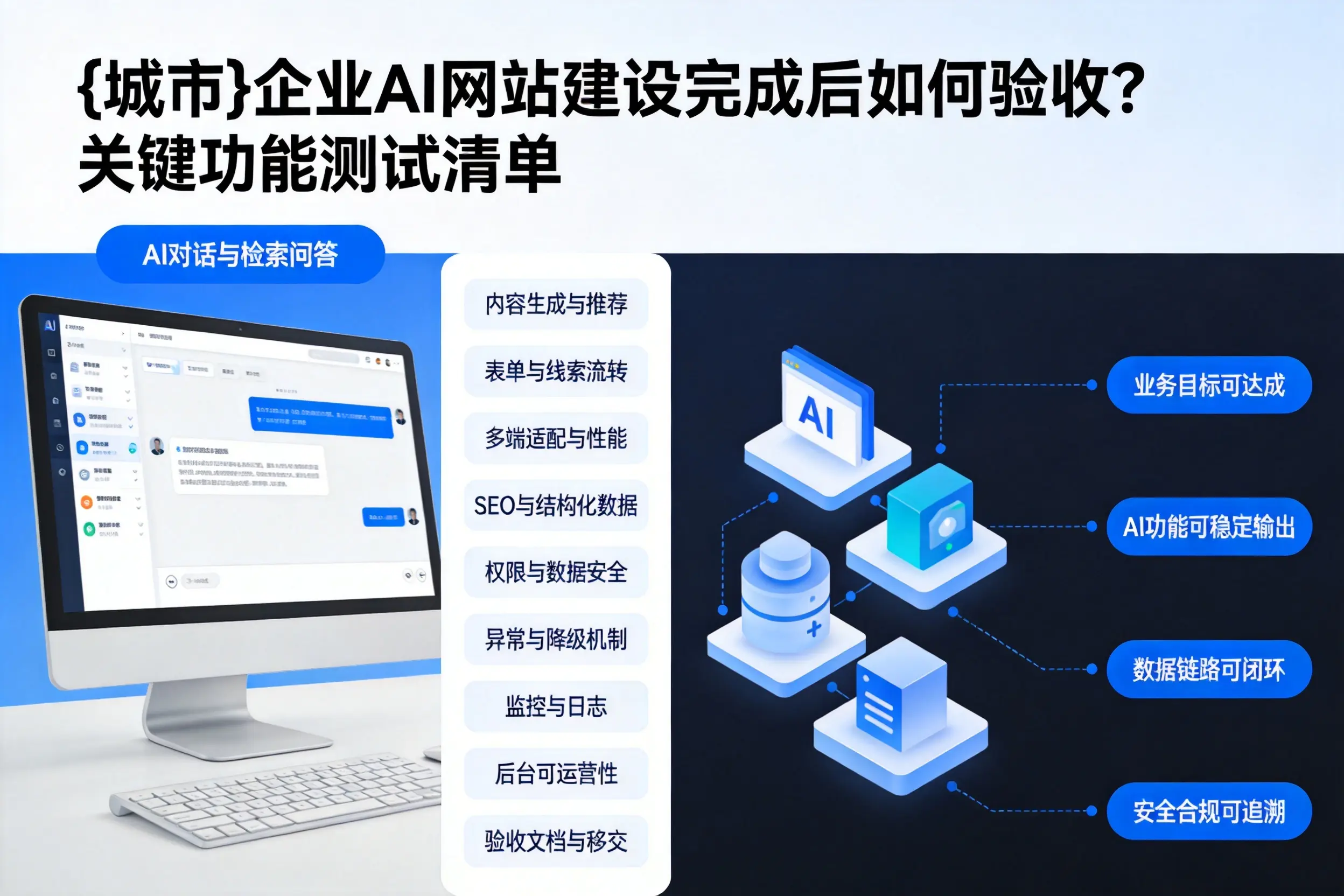 昆明企业AI网站建设完成后如何验收？关键功能测试清单