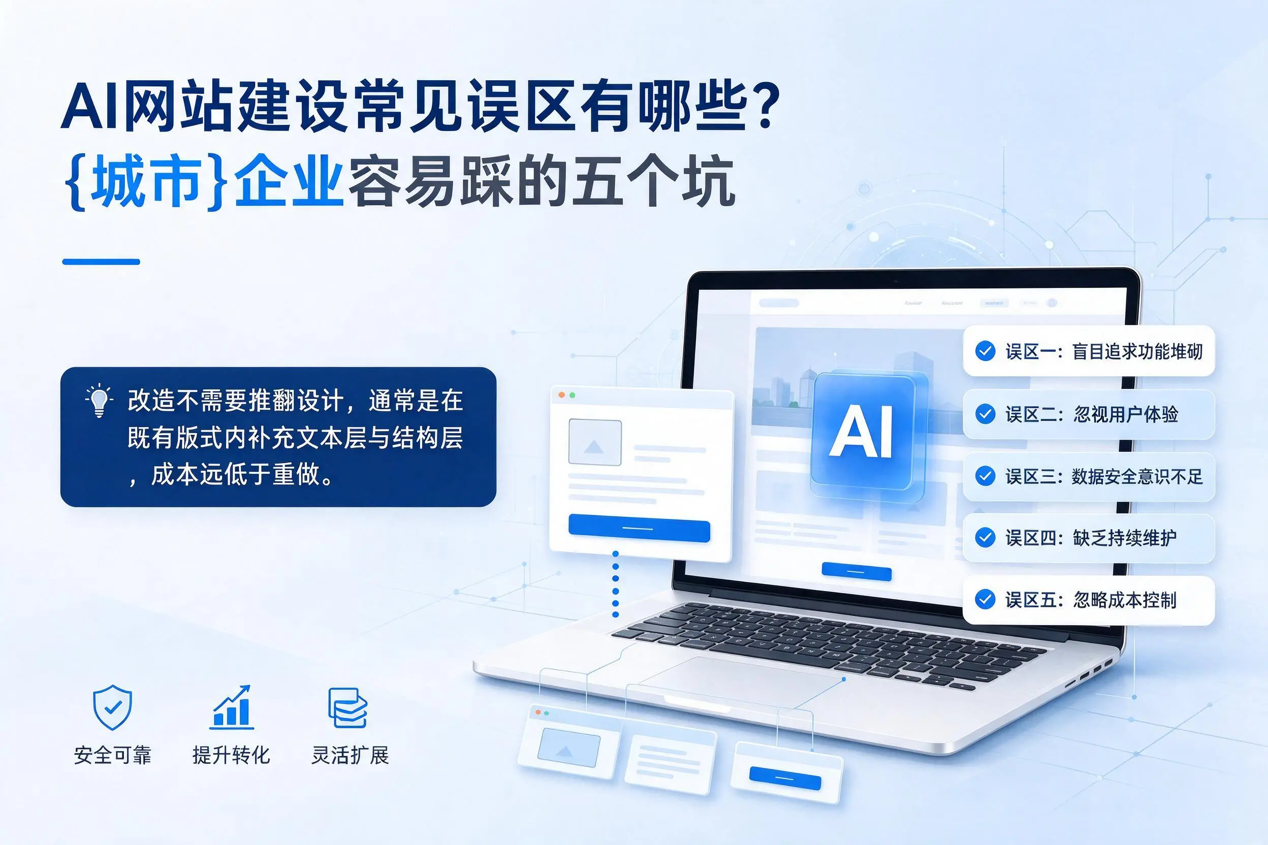 AI网站建设常见误区有哪些?昆明企业容易踩的五个坑