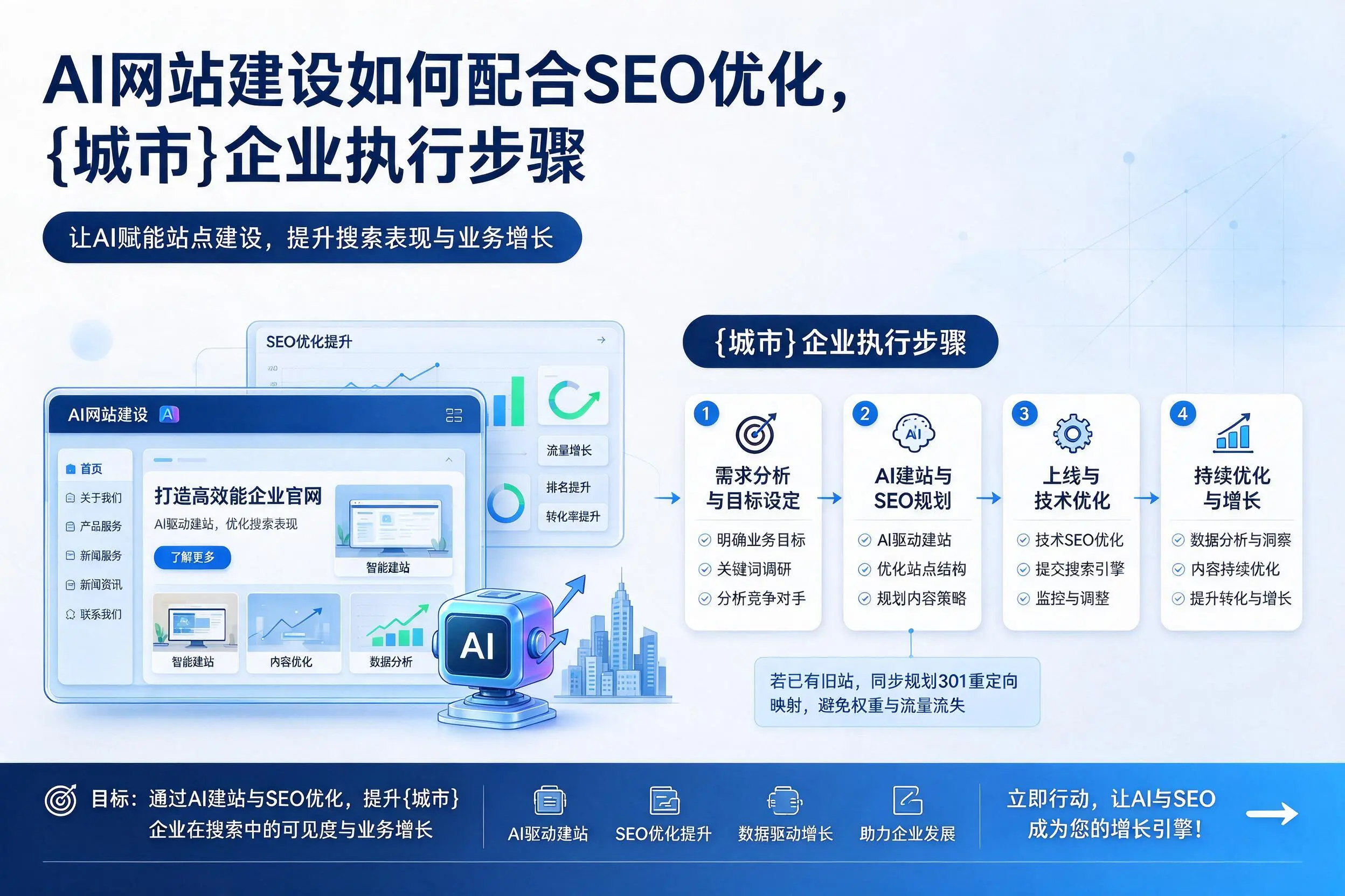 AI网站建设如何配合SEO优化,昆明企业执行步骤