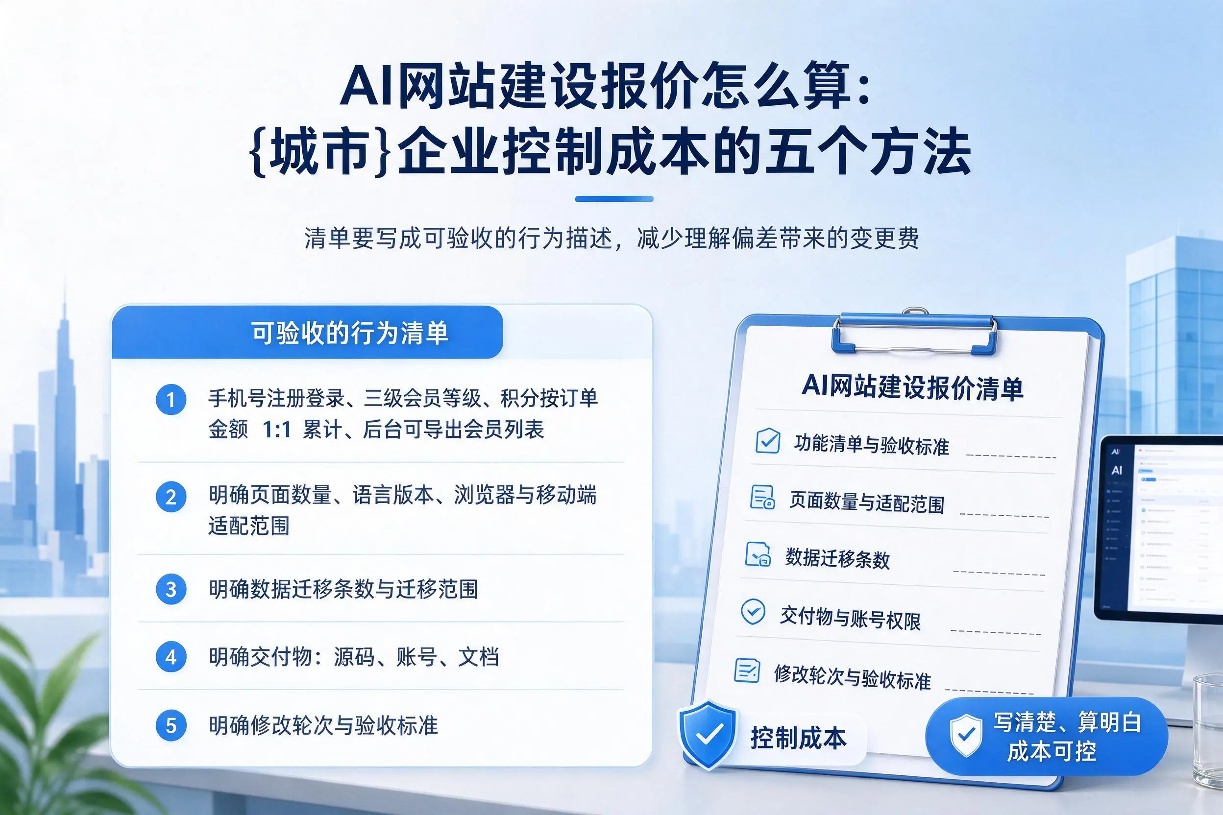 AI网站建设报价怎么算：昆明企业控制成本的五个方法